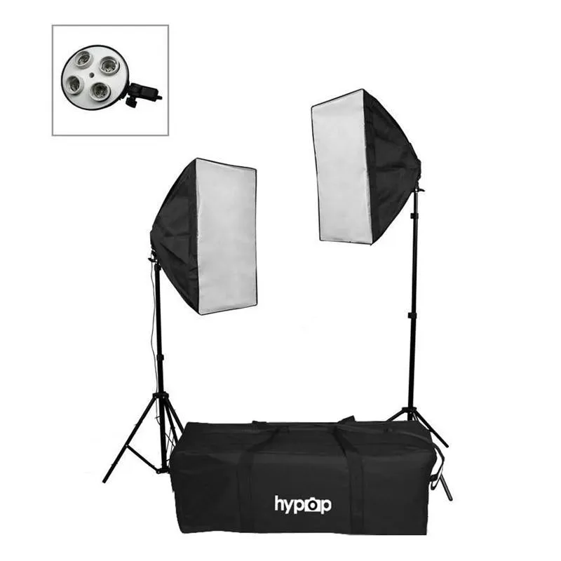 50cm x 70cm Quad Head Double Rectangle Softbox Lighting Set